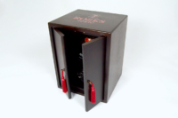 Coffret bois avec tirette amovible. Impression numérique.