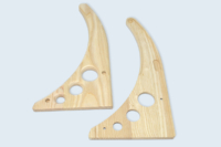Joues en bois pour appareil paramédical.