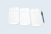 Pièces usinées en stratifié compact avec inserts métal, usage paramédical.